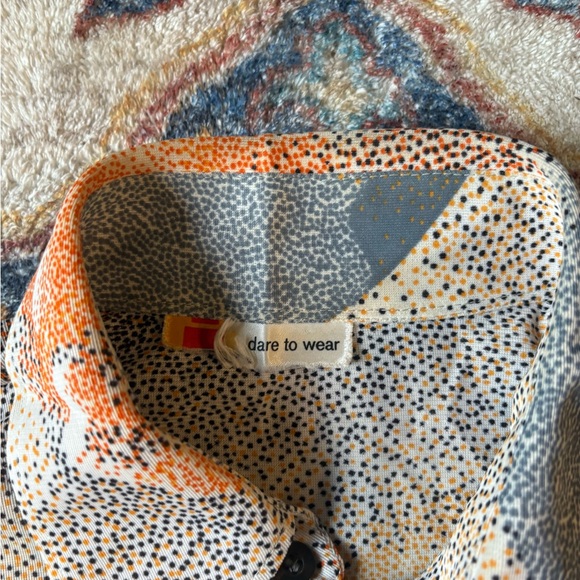 Vintage 70s Dare To Wear Abstract Art All Over Print Button-up Shirt Medium - Picture 3 of 5